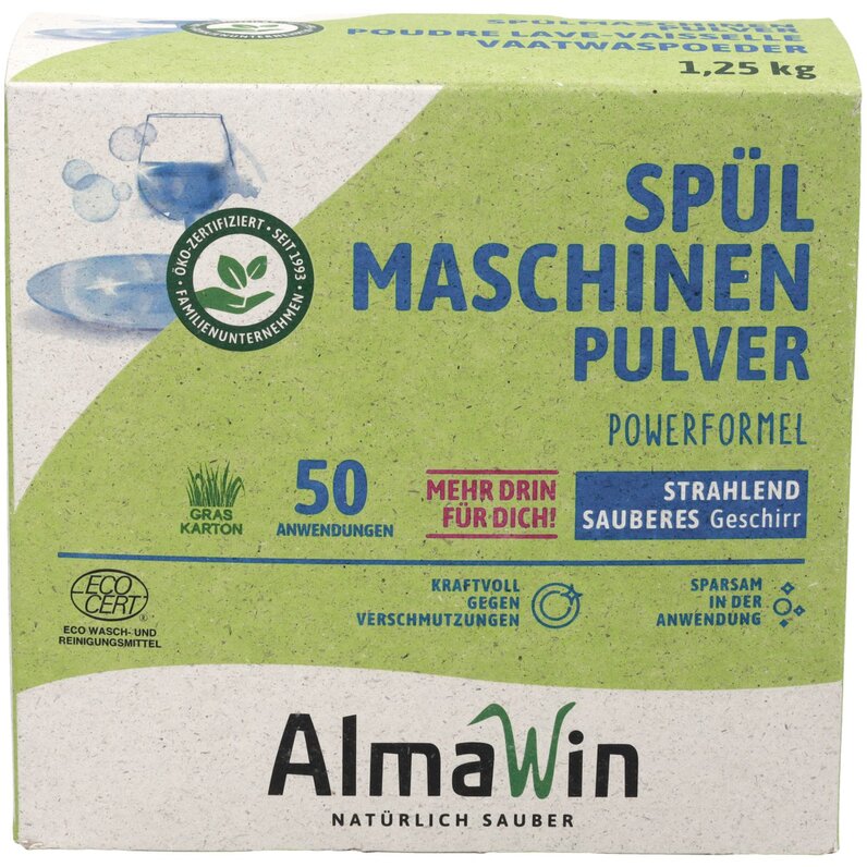 Abbildung Produkt im Graskarton: AlmaWin Spülmaschinen Pulver 1,25 kg