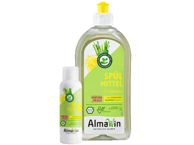 AlmaWin Spülmittel Zitronengras 500 ml und 100 ml