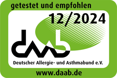 Daab-Siegel 12/2024 empfohlen vom Deutschen Allergie- und Astmabund