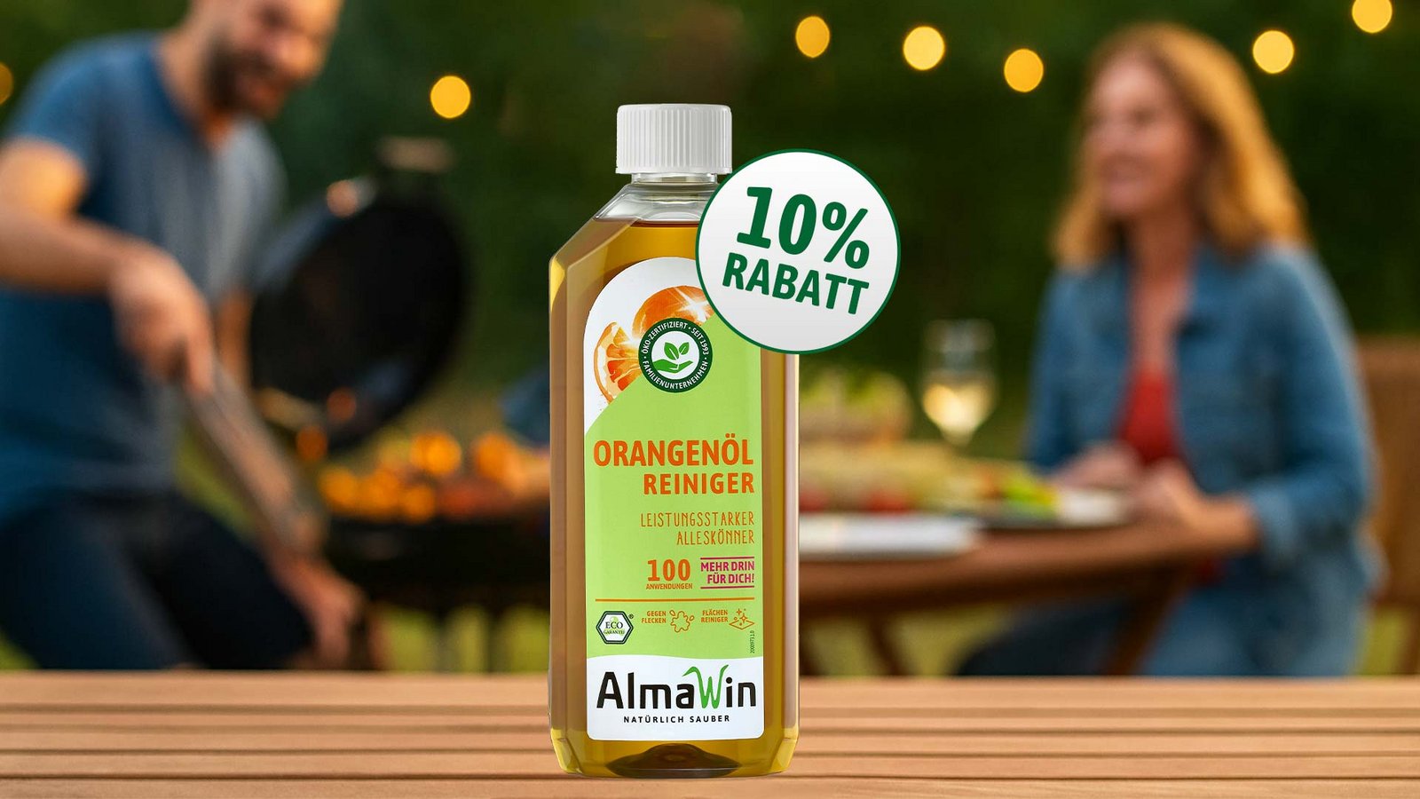 Orangenölreiniger mit Button Rabatt 10 Prozent